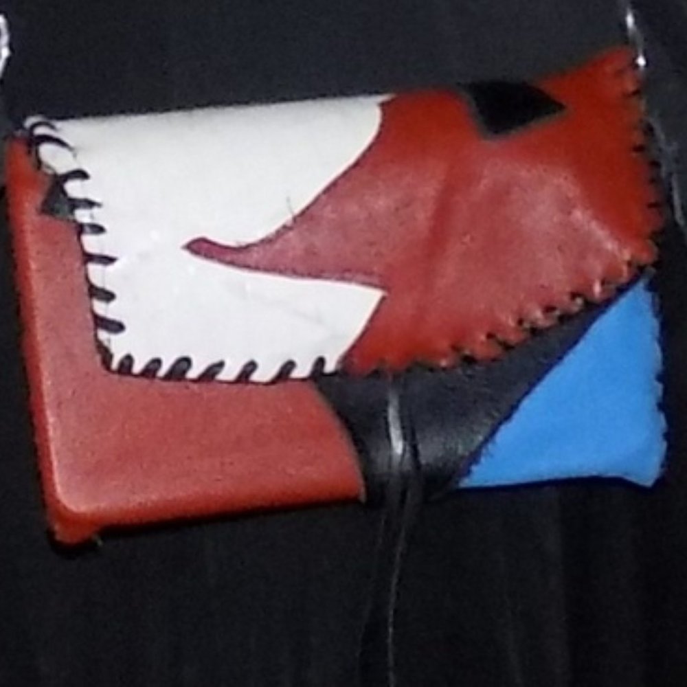 MakeUp Pouch in brown, white, blue and black